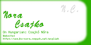 nora csajko business card