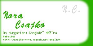 nora csajko business card